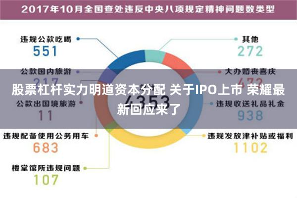 股票杠杆实力明道资本分配 关于IPO上市 荣耀最新回应来了