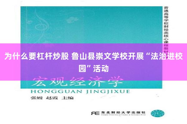 为什么要杠杆炒股 鲁山县崇文学校开展“法治进校园”活动