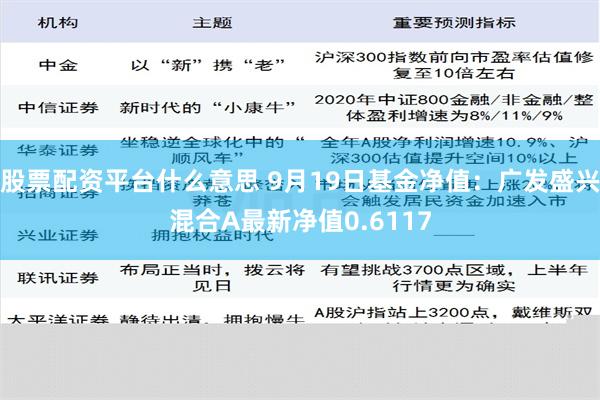 股票配资平台什么意思 9月19日基金净值：广发盛兴混合A最新净值0.6117