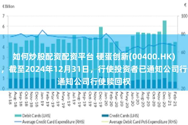 如何炒股配资配资平台 硬蛋创新(00400.HK)发布公告，截至2024年12月31日，行使投资者已通知公司行使赎回权